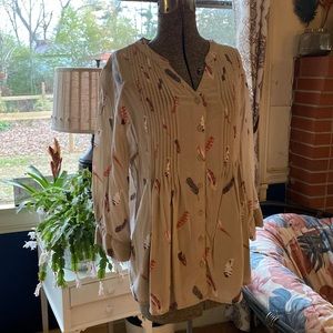 Coldwater Creek feather blouse